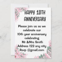 Invitation à l'élégant anniversaire du Mariage flo