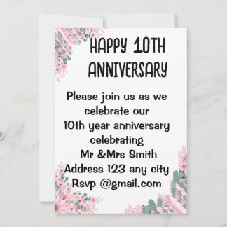 Invitation à l'élégant anniversaire du Mariage flo