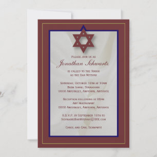 Invitation à l'élégante fabrique Bar Mitzvah en Bo