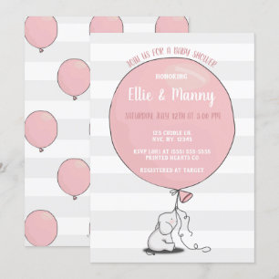Invitation à l'éléphant et au Baby shower de ballo