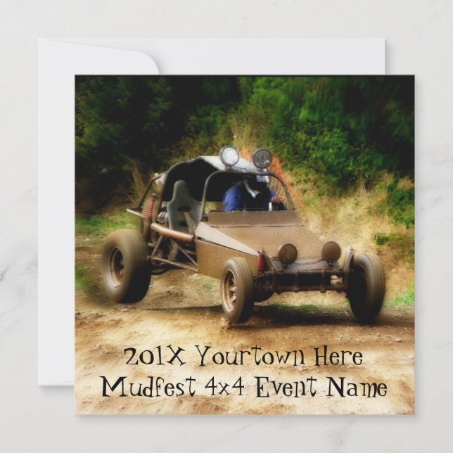 Invitation à l'emballage sale de Mudfest Dunebuggy (Devant)