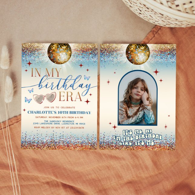 Invitation à l'époque de mon anniversaire - Ado fi (In My Birthday Era Invitation - Teen Birthday Girl)