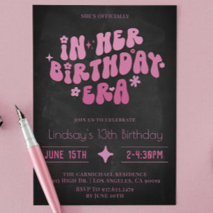 Invitation À l'époque de son anniversaire Super Retro Boho