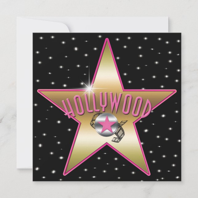 Invitation à l'étincelle de Pink & Gold Star Holly (Devant)