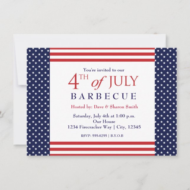 Invitation à l'événement 4 juillet Independence Pa (Devant)
