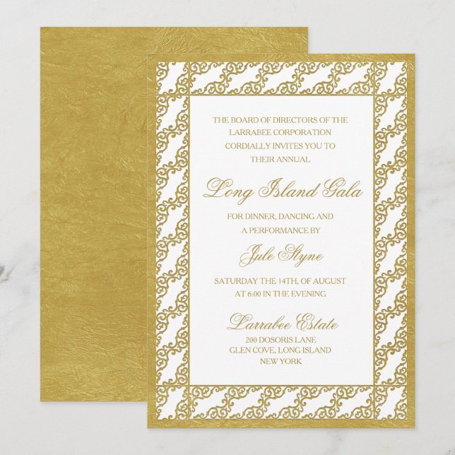 Invitation à l'événement Classic Corporate Gala (Devant / Derrière)