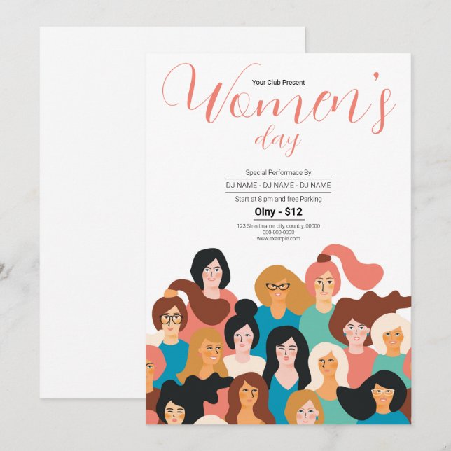 Invitation à l'événement de la Journée des femmes  (Devant / Derrière)