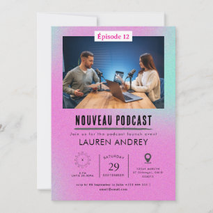 Invitation à l'événement de lancement de podcast