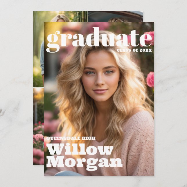 Invitation à l'événement d'obtention d'un diplôme  (Devant / Derrière)