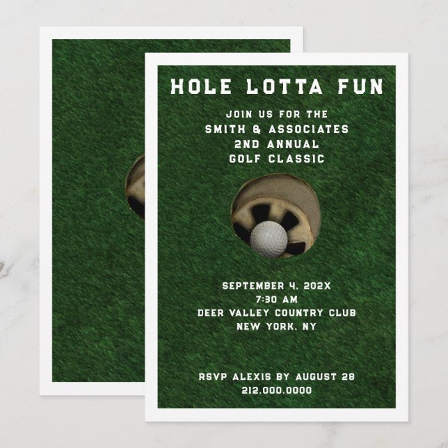 Invitation à l'événement Golf Party (Devant / Derrière)