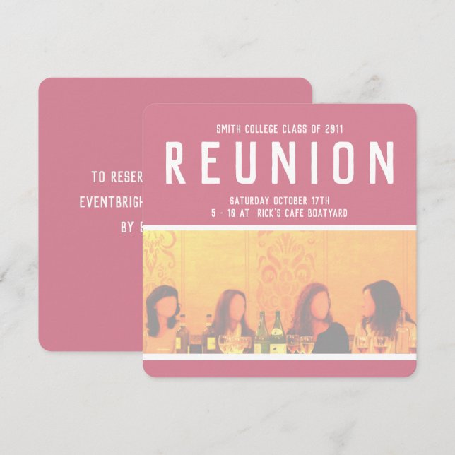 Invitation à l'événement pour femmes en rose et ja (Devant / Derrière)