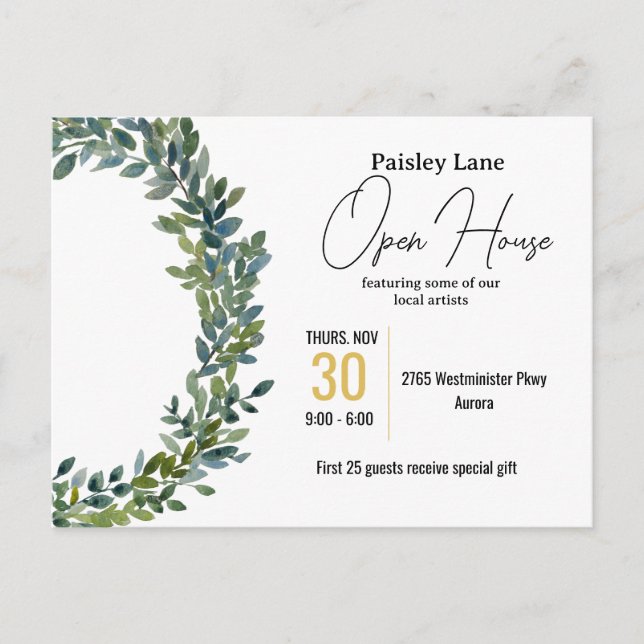 Invitation à l'événement pour open house ou autre (Devant)