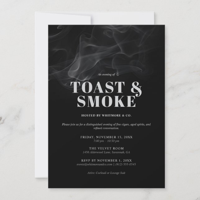 Invitation à l'événement Toast and Smoke  (Devant)