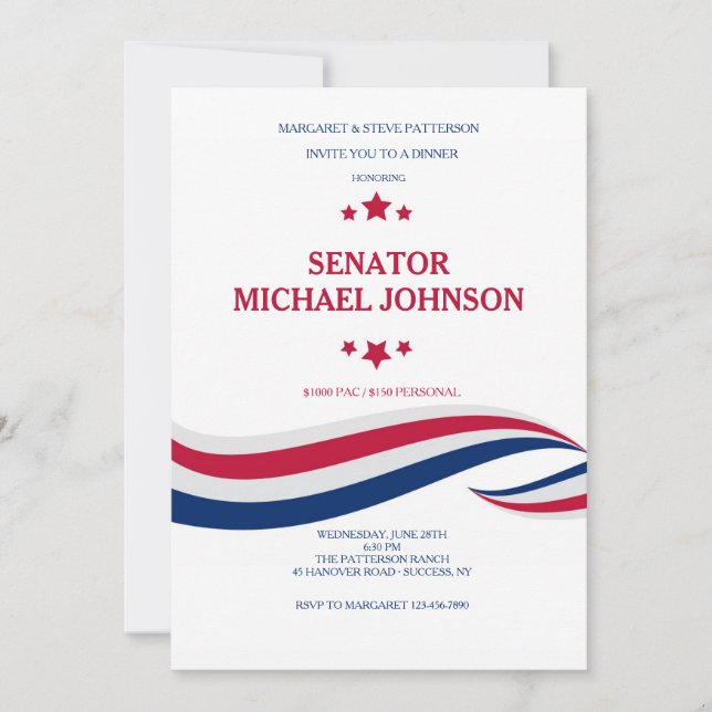 Invitation à lever des fonds politiques (Devant)