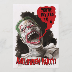 Invitation à l'Halloween à deux faces d'un clown z