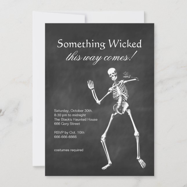 Invitation à l'Halloween de Wicked Skeleton (Devant)