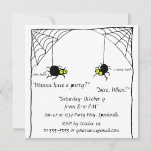 Invitation à l'Halloween des araignées