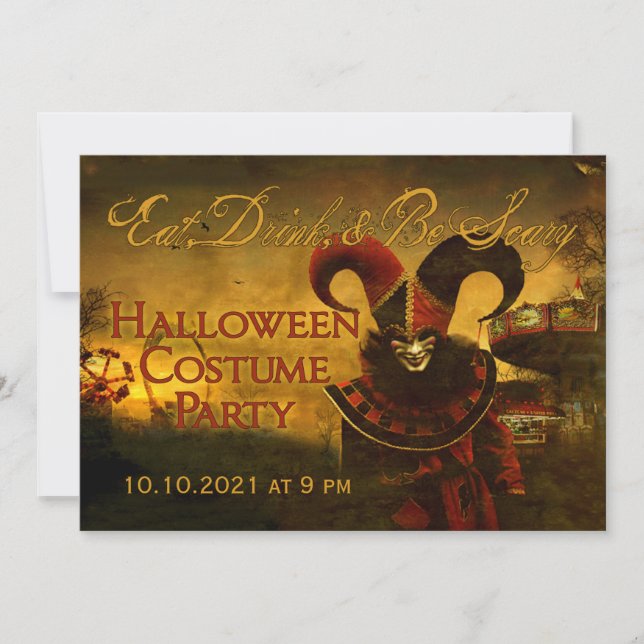 Invitation à l'Halloween du carnaval de Jester Dép (Devant)