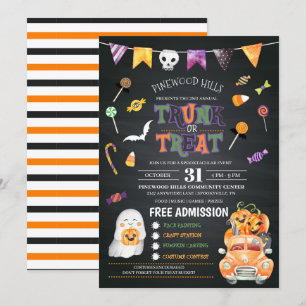 Invitation À L'Halloween Ou À Traiter Le Trunk