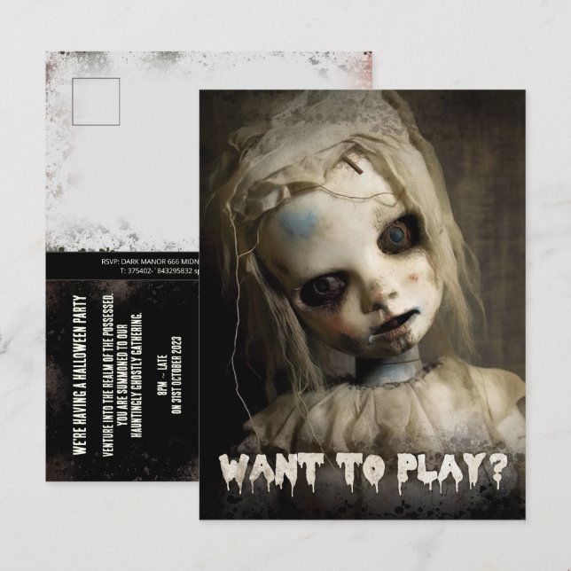 Invitation à l'Halloween pour adultes (Devant / Derrière)