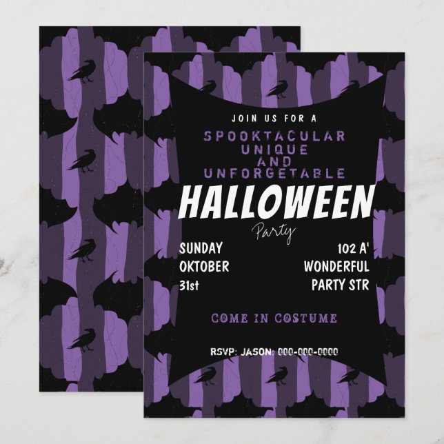 Invitation à l'halloween spople (Devant / Derrière)