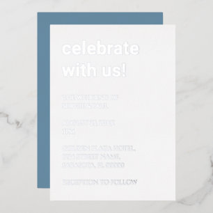 Invitation à l'huile d'argent blanc Dusty Mariage