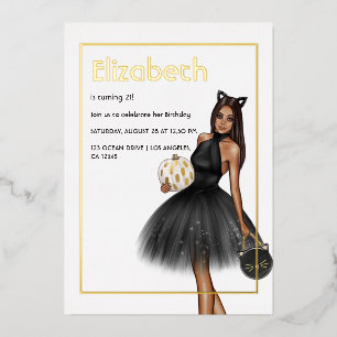 Invitation à l'huile d'olive noire et d'or