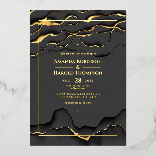 Invitation à l'huile noire et Mariage d'encre d'or (Recto)