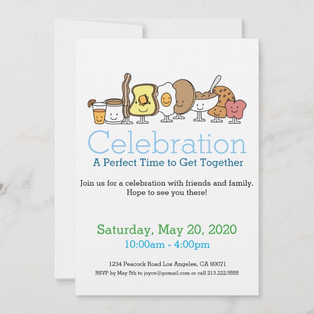 Invitation à l'icône de la fête du petit-déjeuner (Devant)