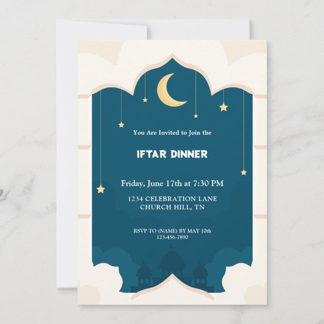 Invitation à l'iftar de la lune ramadan (Devant)