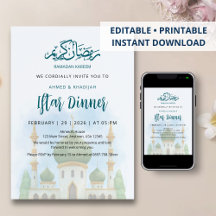 Invitation à l'Iftar de la mosquée à dôme vert aqu