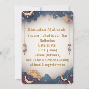 Invitation à l'Iftar de Ramadan Or Islamique Élé