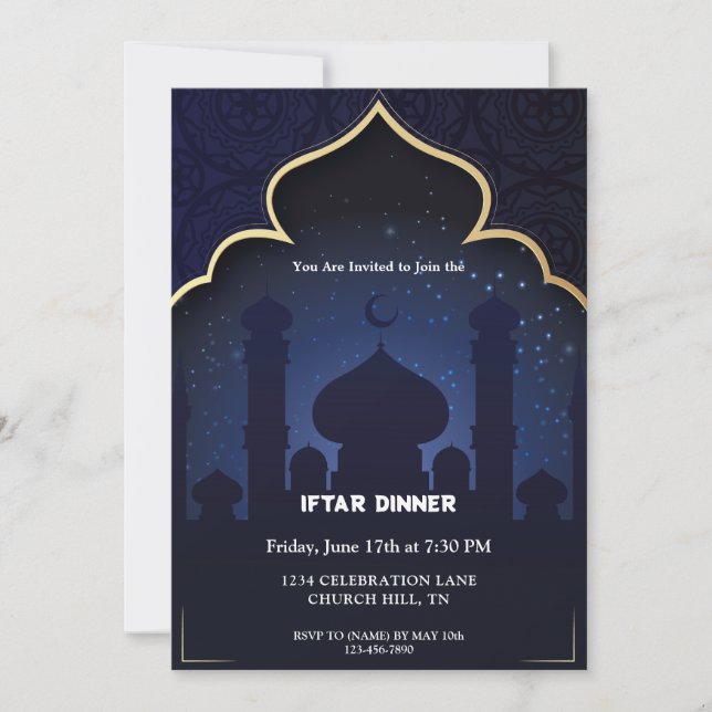 Invitation à l'iftar musulman (Devant)