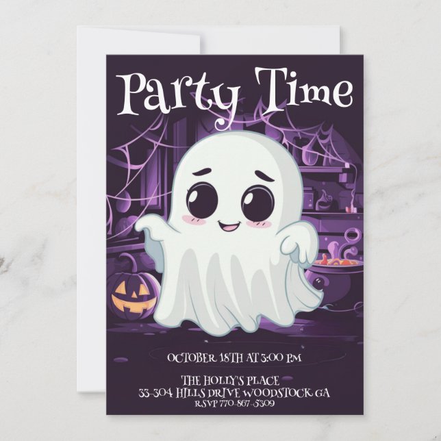 Invitation à l'illustration mignonne d'Halloween f (Devant)