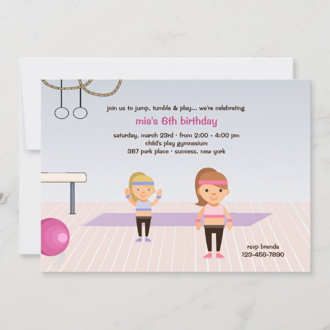 Invitation À L'Invitation De La Fête D'Anniversaire De Gym (Devant)