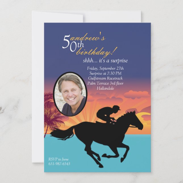 Invitation À l'invitation de photo de courses (Devant)