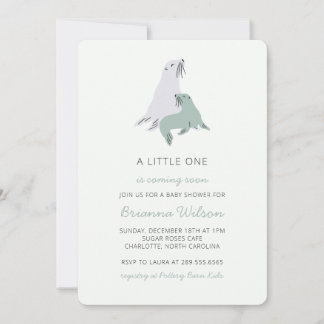 Invitation A litlle one is coming soon animal boy baby shower