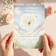 a little bear Floral Baby Shower Gender Neutral