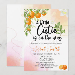 Invitation A Little Cutie est sur le chemin Orange Baby showe