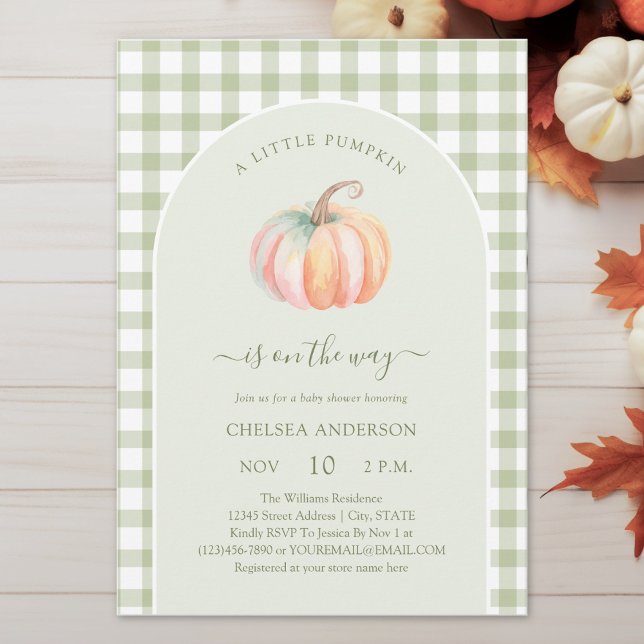 Invitation A Little Pumpkin is On The Way Autumn Baby Shower (Créateur téléchargé)