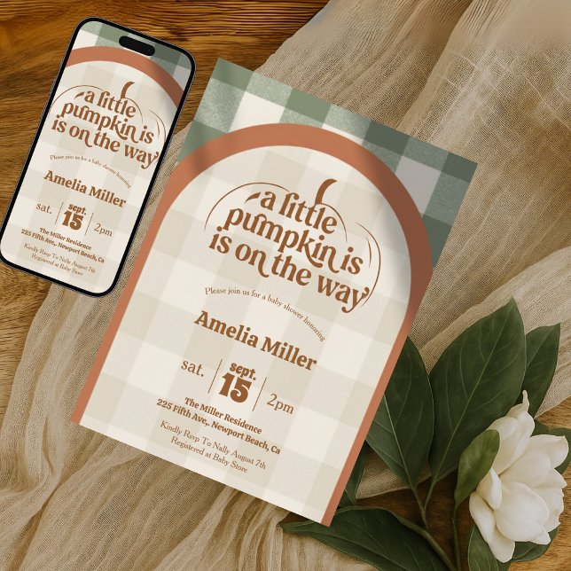 Invitation A Little Pumpkin Is On The Way Fall Baby Shower (Créateur téléchargé)