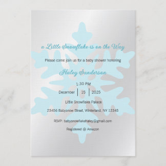 Invitation A Little Snowflake is on the Way Invitation, Baby 