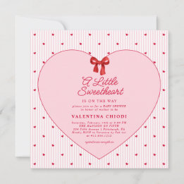 Invitation A Little Sweetheart Valentine Coquette Baby Shower