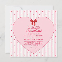 Invitation A Little Sweetheart Valentine Coquette Baby Shower