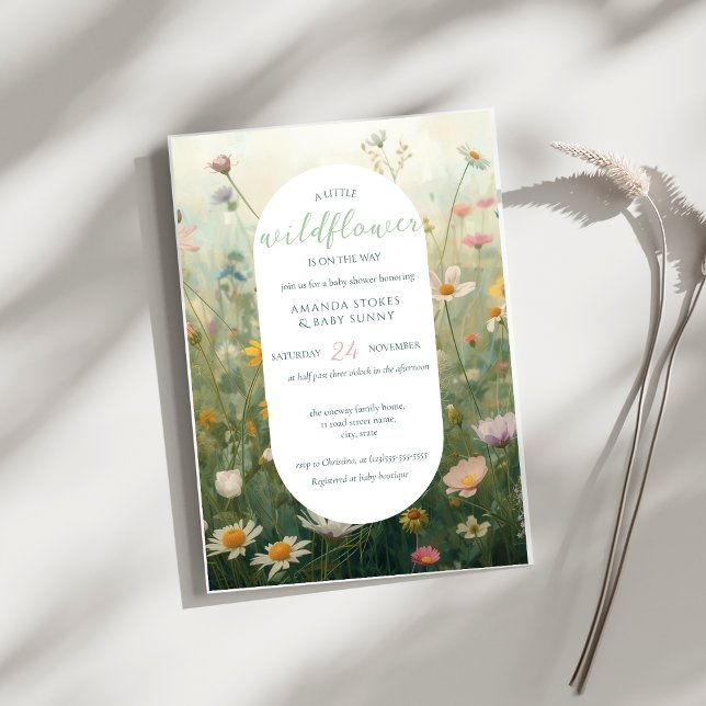 Invitation A Little Wildflower Girl Boho Baby Shower (Créateur téléchargé)