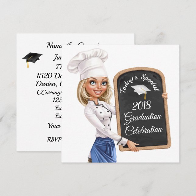 Invitation à l'obtention du diplôme (Devant / Derrière)