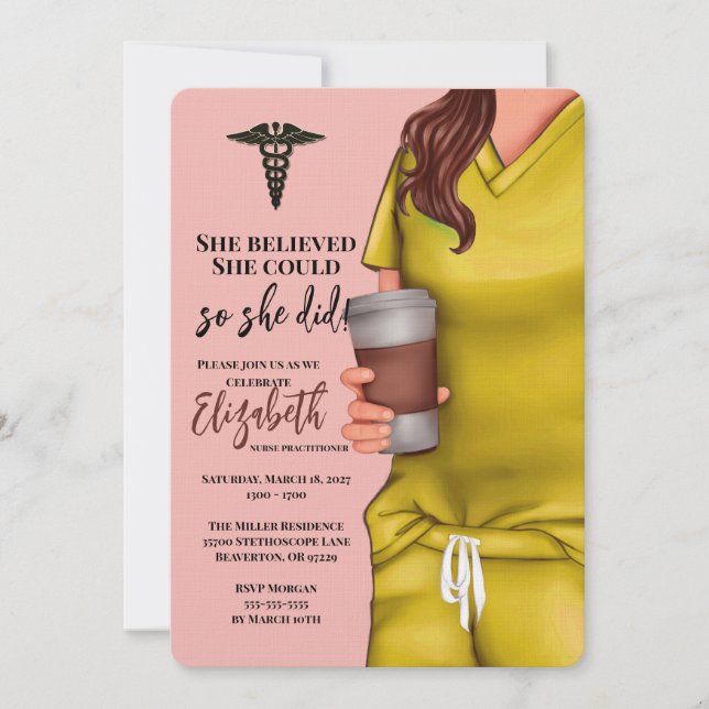 Invitation à l'obtention du diplôme de l'école de  (Devant)