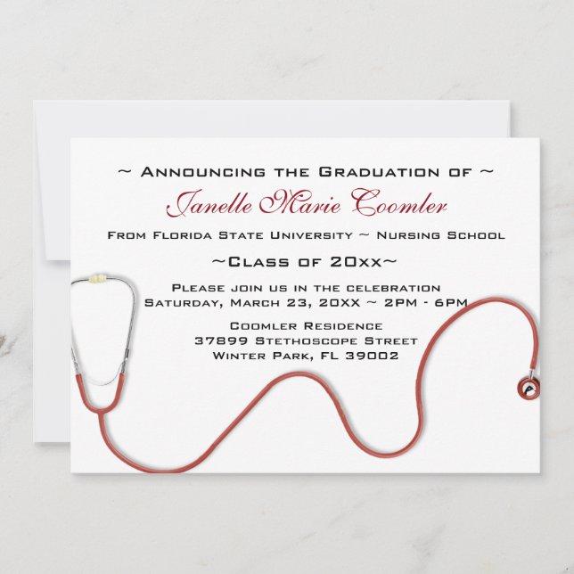Invitation à l'obtention du diplôme de l'école Méd (Devant)