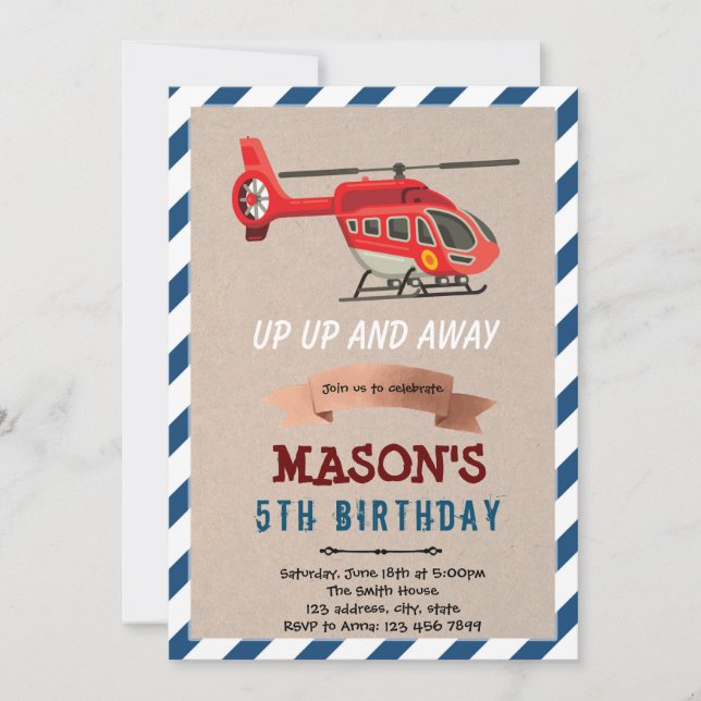 Invitation à l'occasion de l'anniversaire d'un avi (Devant)