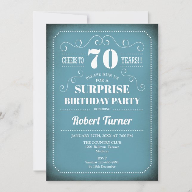 Invitation à l'occasion du 70e anniversaire de Sur (Devant)